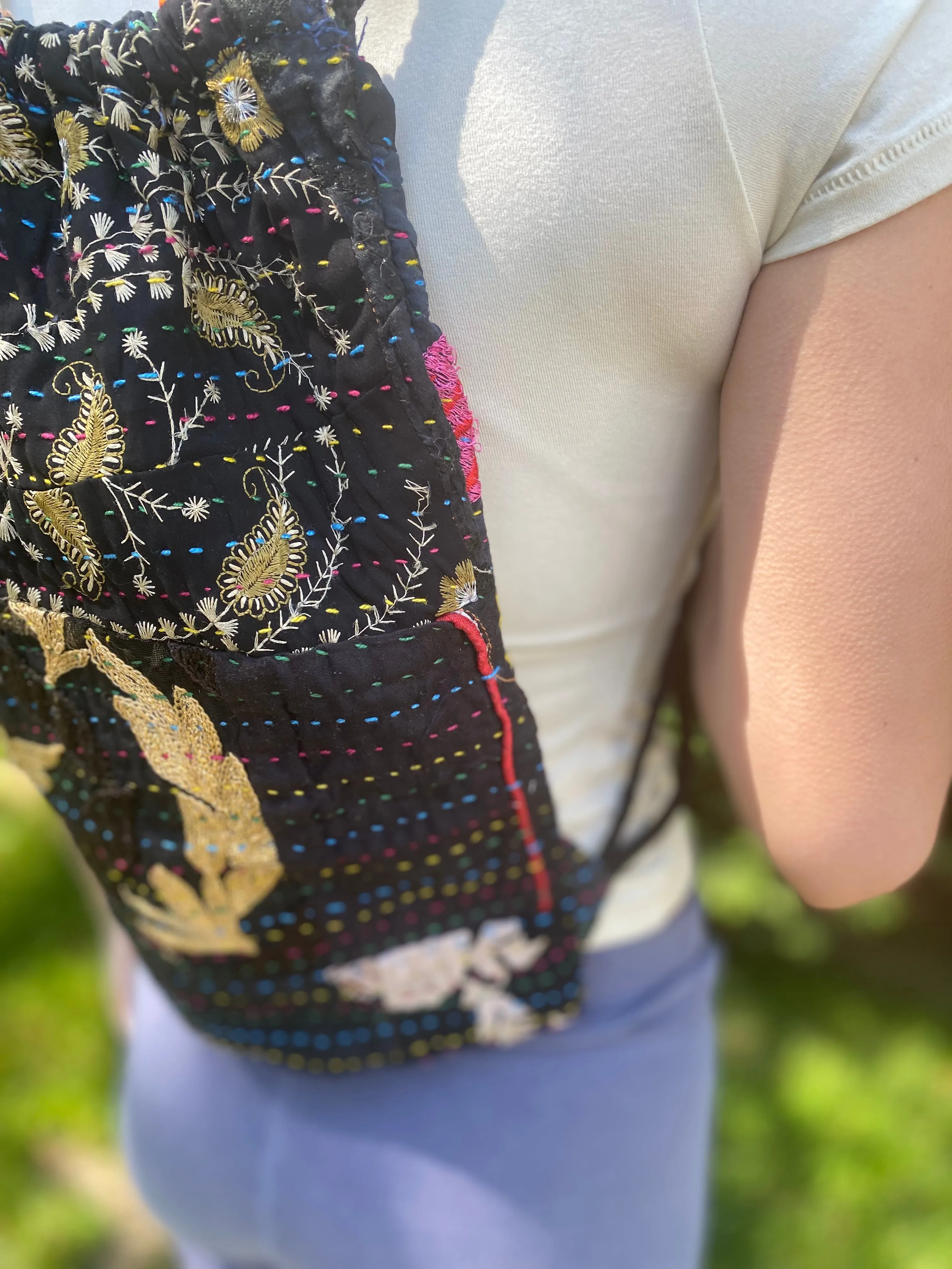 Hands-free #upcycled Drawstring Bag