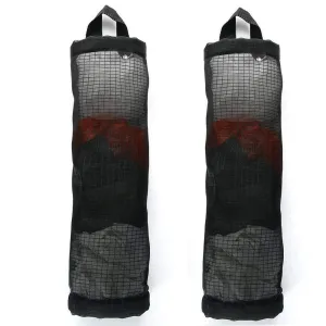 Hanging Folding Mesh Garbage Bag Organizer Trash Bags Holder Recycling Containers Plastic Waste Bag Storage for Kitchen (Black)-2pcs