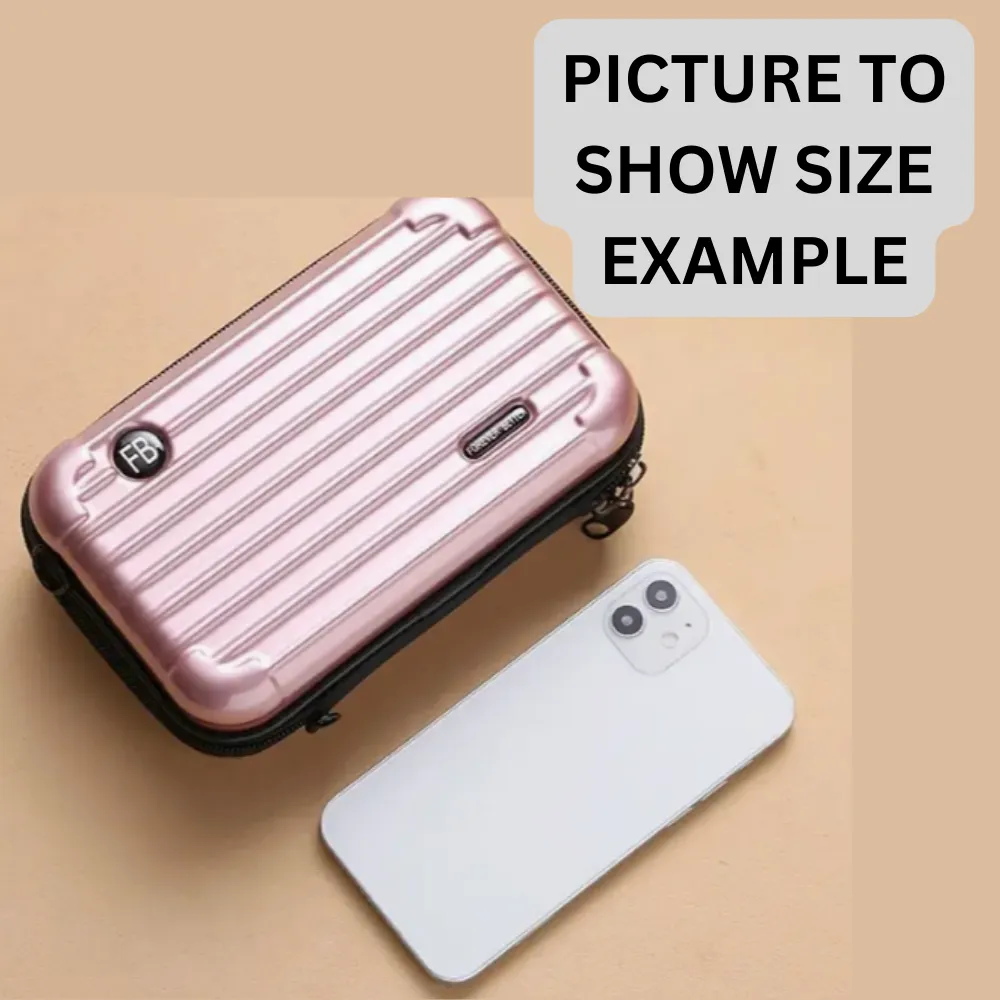 Hardshell Light Weight Suitcase Design, Double Zippered Crossbody Bag "SPECIALTY DESIGNS"