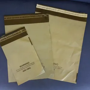 Heavy Duty Grey Poly Mailer Bags with Printed Warning Notice 50 Microns