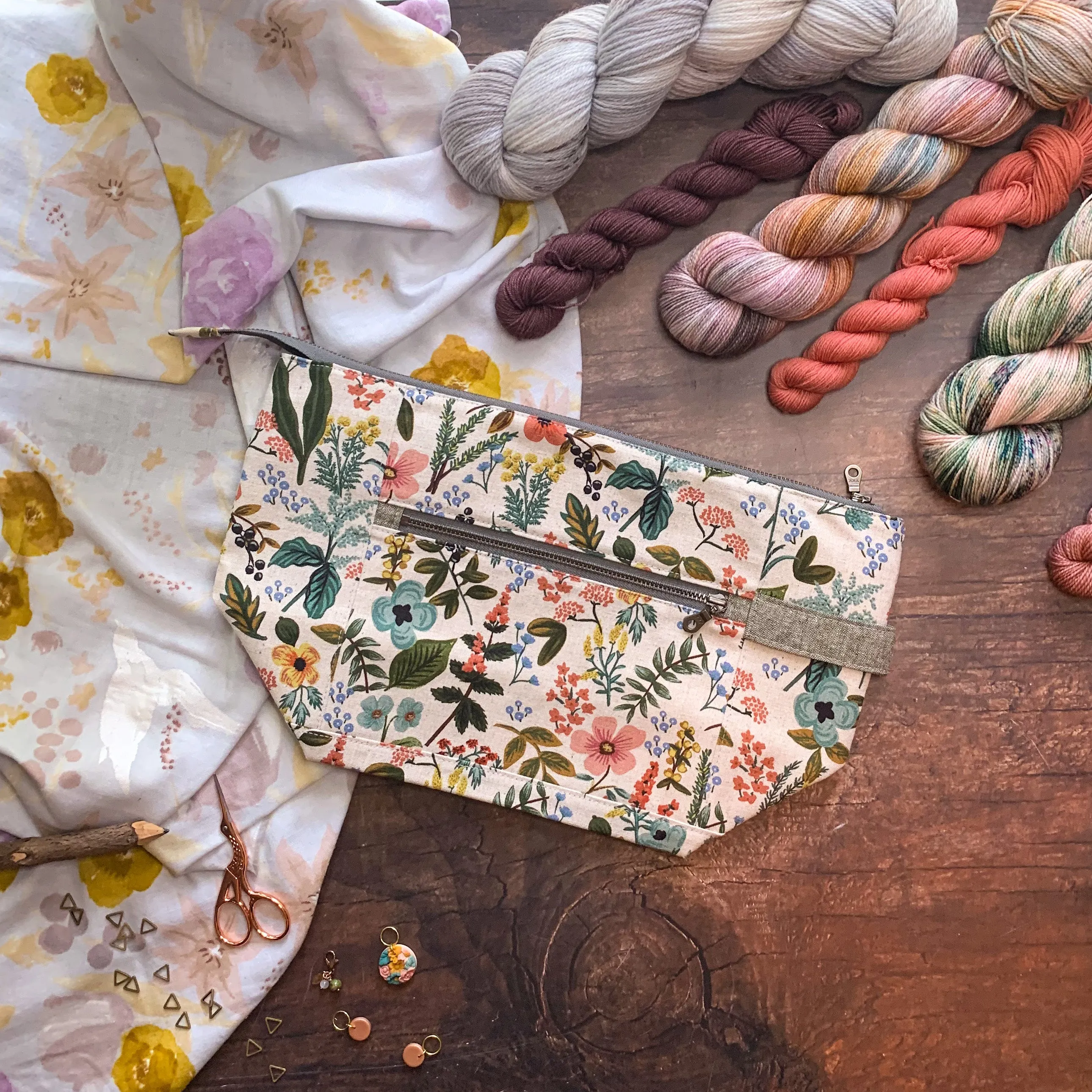 *Herb Garden*  Zippered Knitting Project Bag