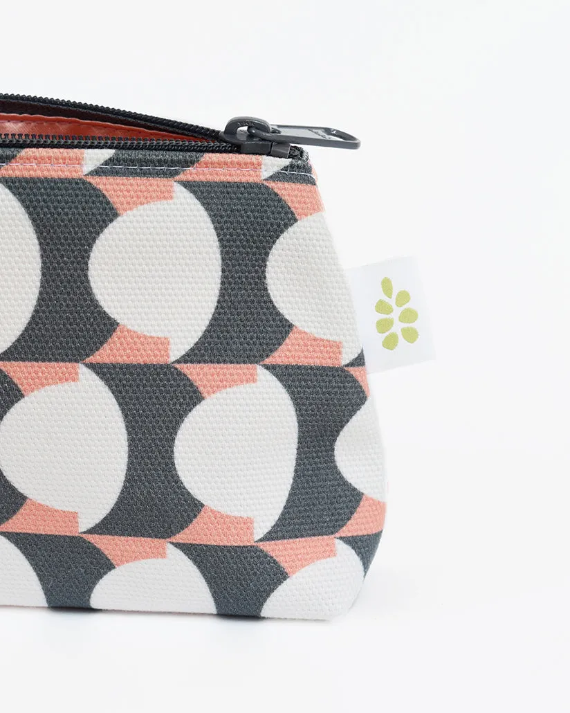 Hercule Zipper Mini Pouch – Salmon Pink (8" x 4.5" x 2")