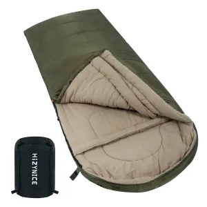HiZYNICE Sleeping Bags for Adults Extra Large Wide Cold Weather 0 Degree XL XXL Plus Size Oversized,Green Right Zip
