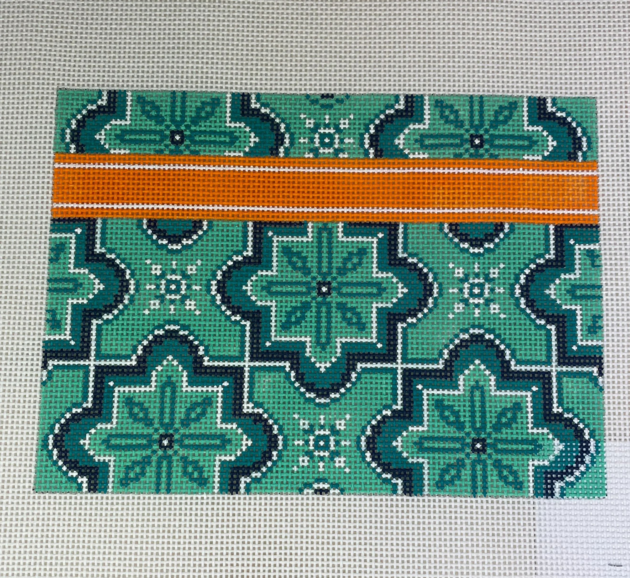 Jenny Henry JHC 009 Turquoise Clutch with Orange Band