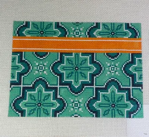 Jenny Henry JHC 009 Turquoise Clutch with Orange Band