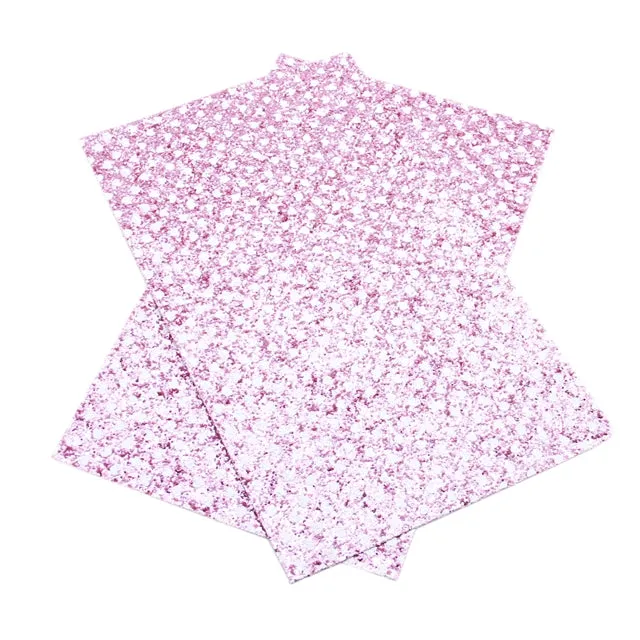 Jewel-Tone CHUNKY GLITTER ~ Pink Sapphire White Polka Dot HEARTS ~ 20 x 34cm