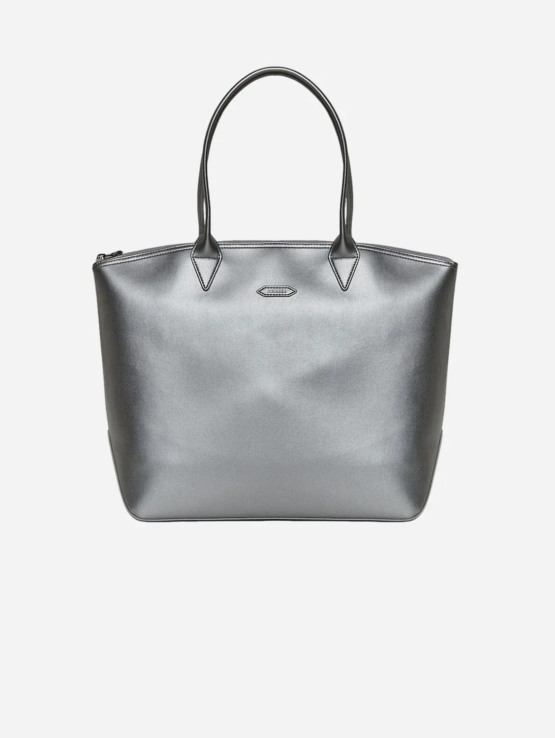 Jolly Apple Skin Vegan Leather Tote | Silver