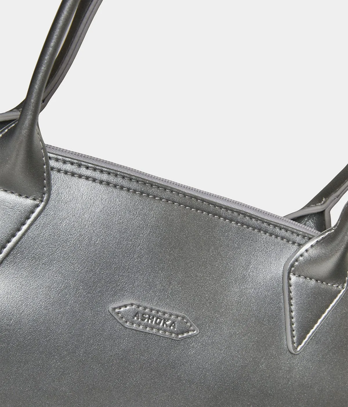 Jolly Apple Skin Vegan Leather Tote | Silver