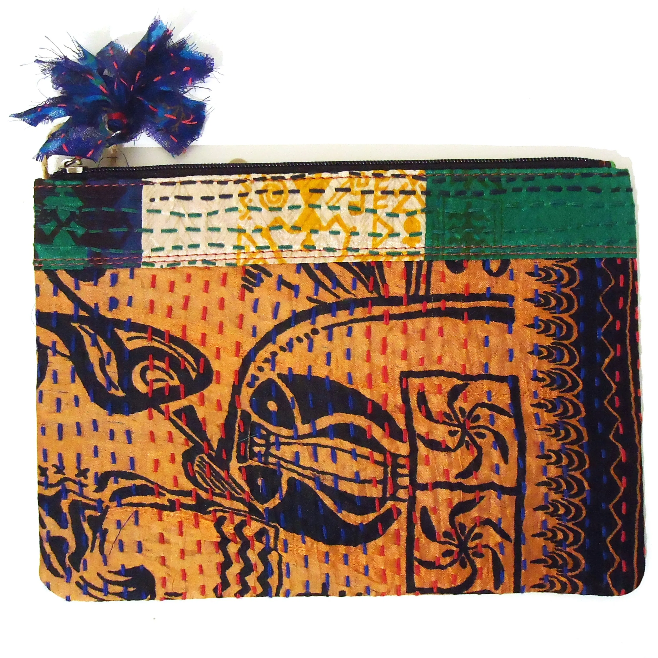 Kantha Pouch - Blue