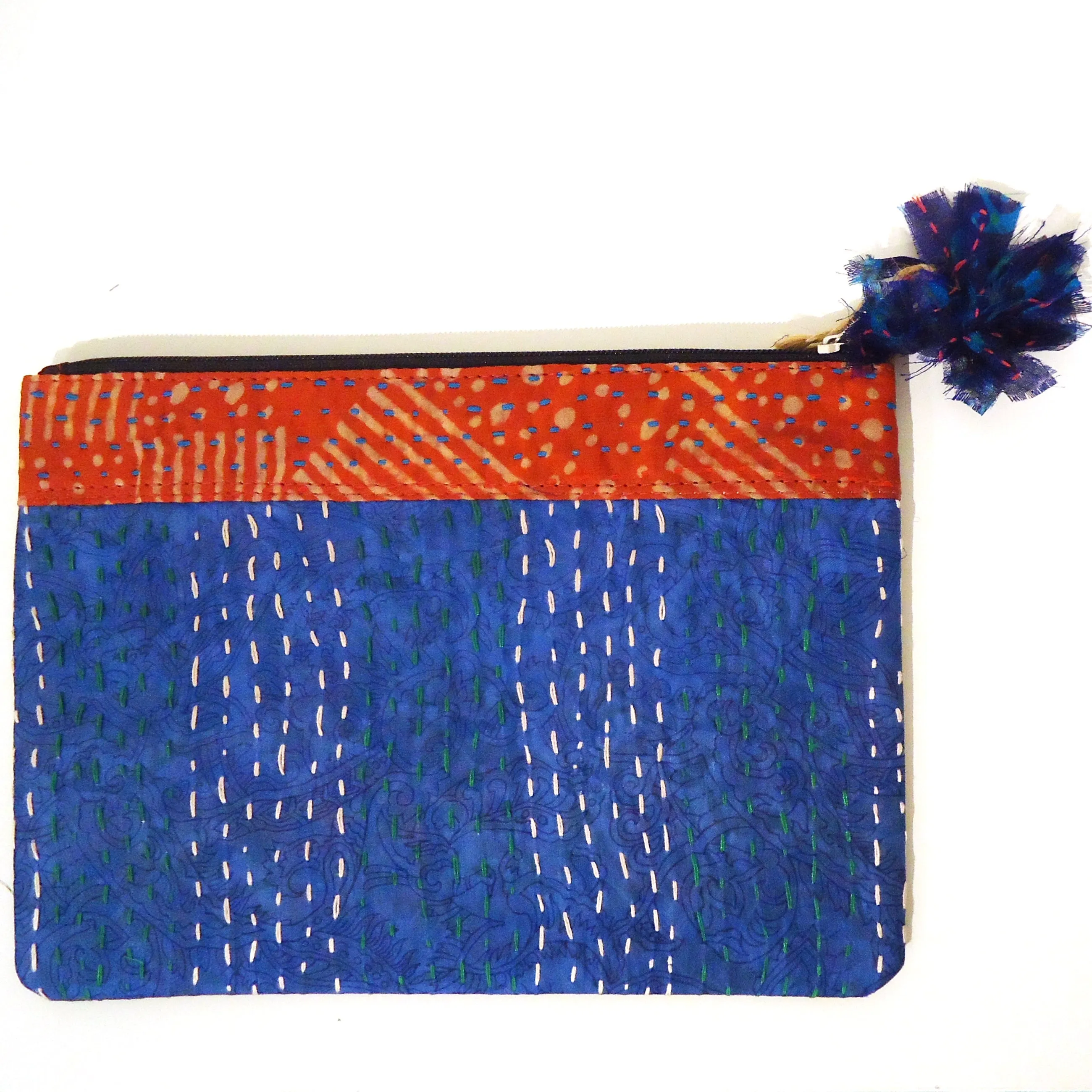 Kantha Pouch - Blue