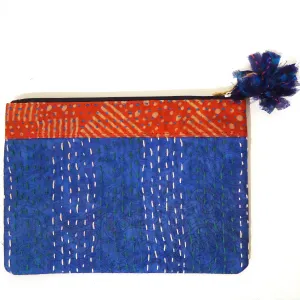 Kantha Pouch - Blue