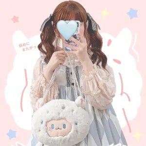 Kawaii Cute White Cartoon Sheep Plush Shoulder Bag