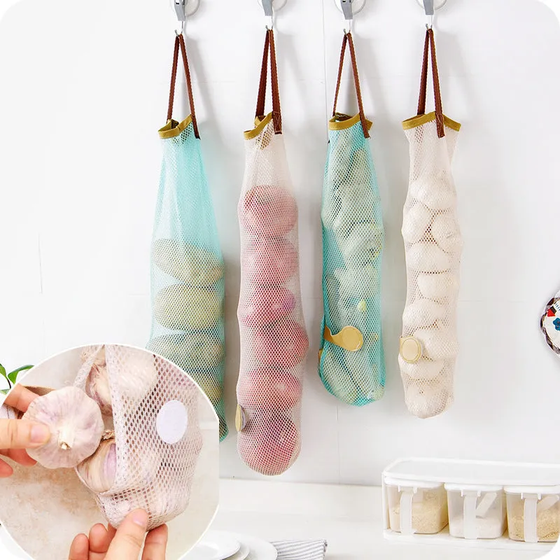Kitchen Onion Potato Storage Bag Hanging Mesh Bags Kitchen