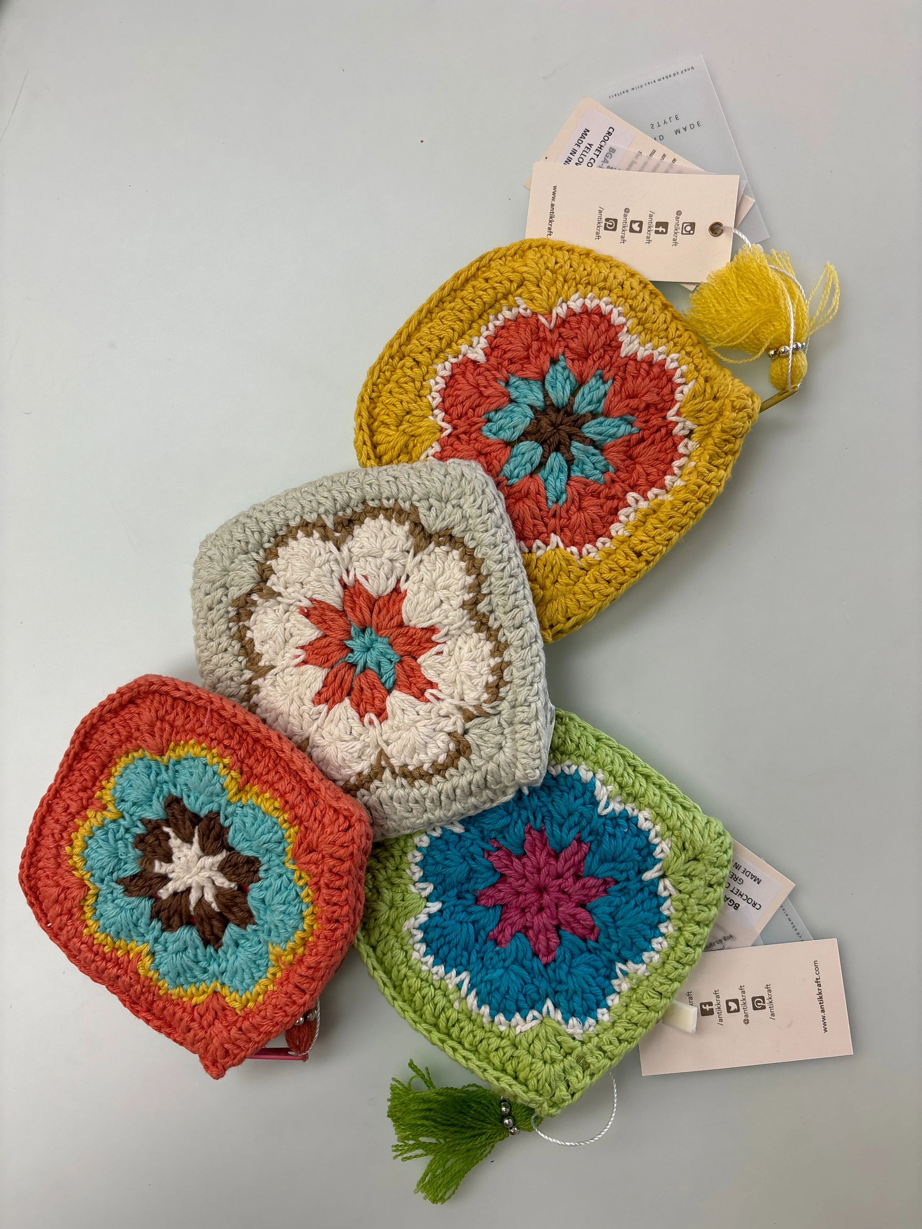 Knitted Flower Coin Purses