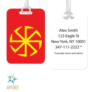 Kolovrat Slavic Solar Symbol Rectangle Luggage Tag