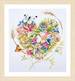 Lanarte Diamond Painting Needlecraft Kit Canvas Children Crafts 39x43 cm - A Heart Of Flowers