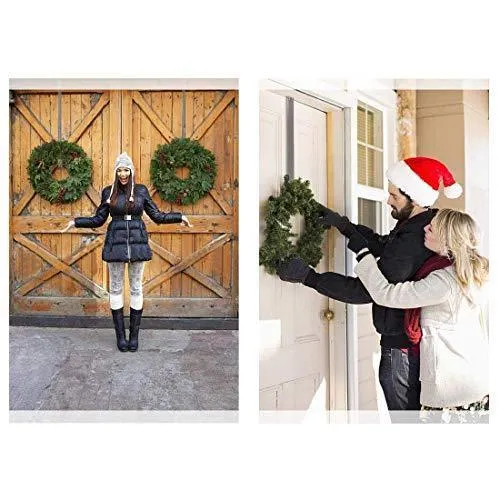 LBSUN Wreath Hanger, Adjustable Over The Door Wreath Hanger Wreath Holder Wreath Hook for Door Christmas (Nickel,20 lbs)