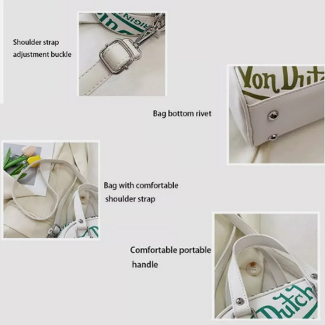 LIGHT BLUE VON DUTCH STYLE BOWLING/BOSTON HANDBAG WITH ADJUSTABLE STRAP