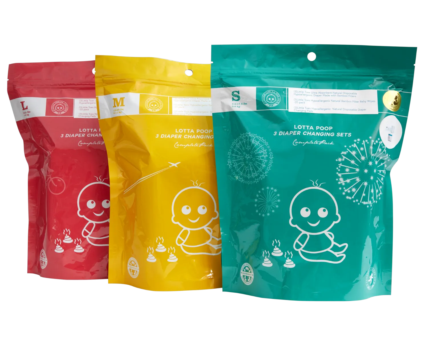 Lotta Poop Three Time Complete Diaper Change Set