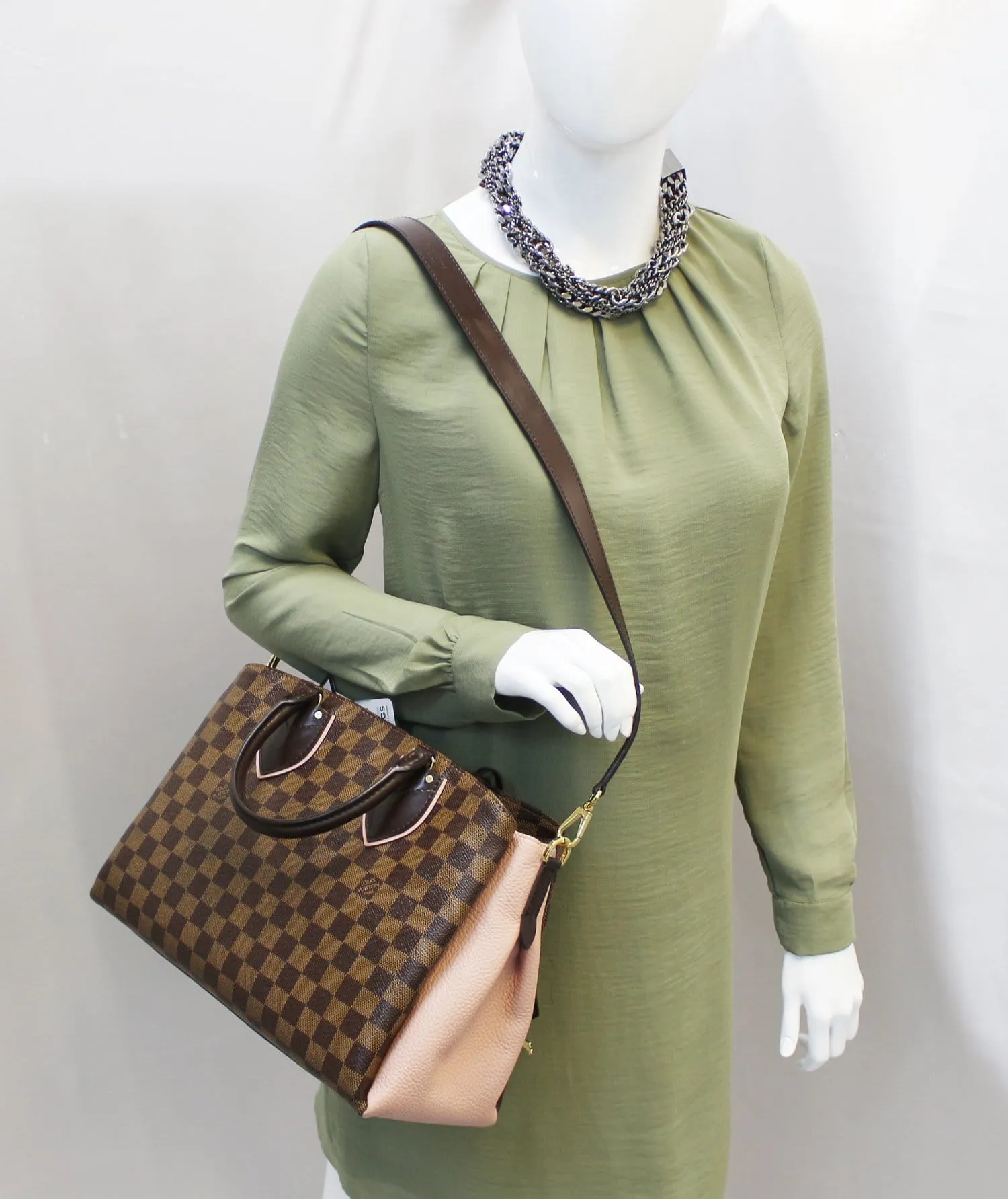 LOUIS VUITTON Damier Ebene Magnolia Normandy Shoulder Bag