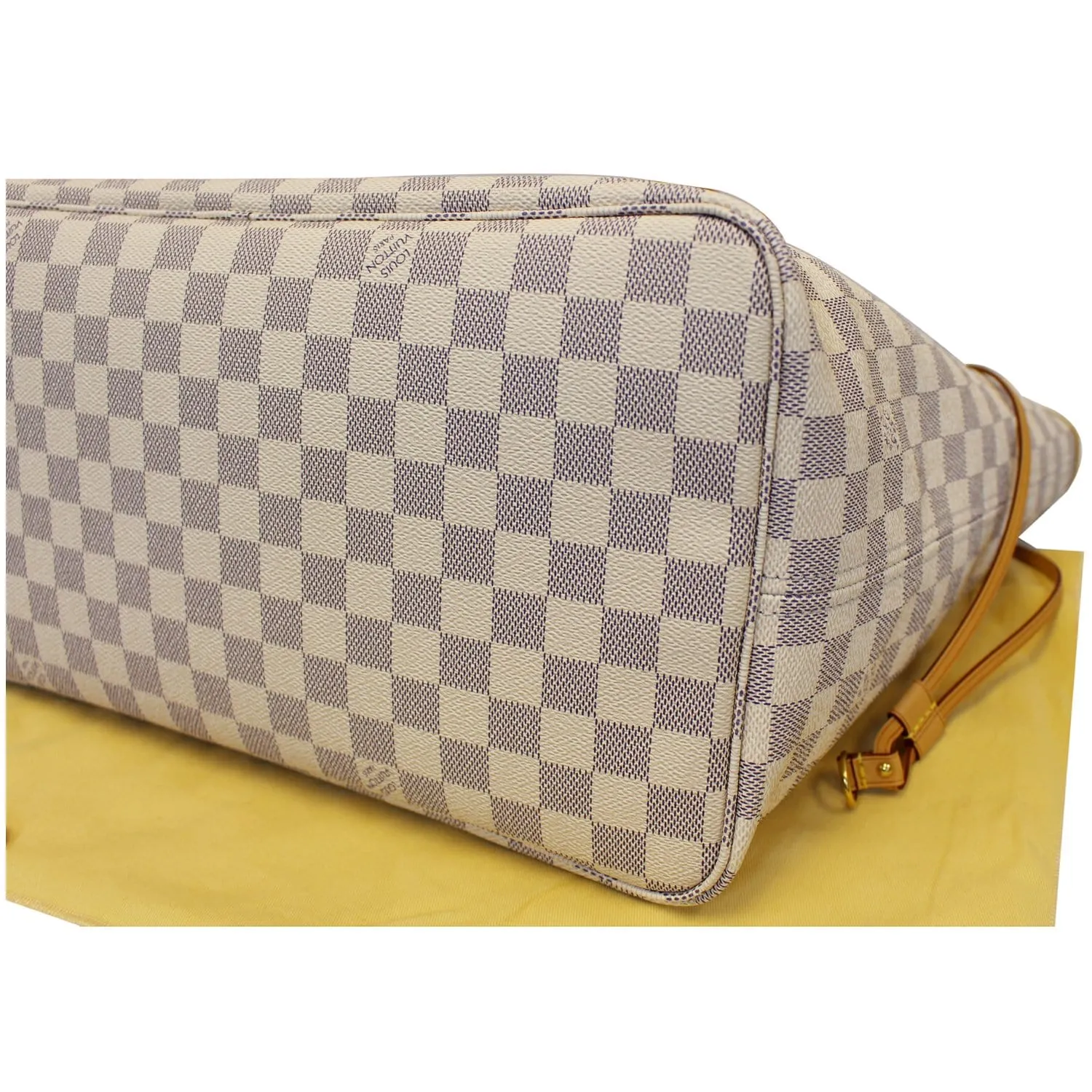 LOUIS VUITTON Neverfull GM Damier Azur Tote Shoulder Bag Rose Ballerine