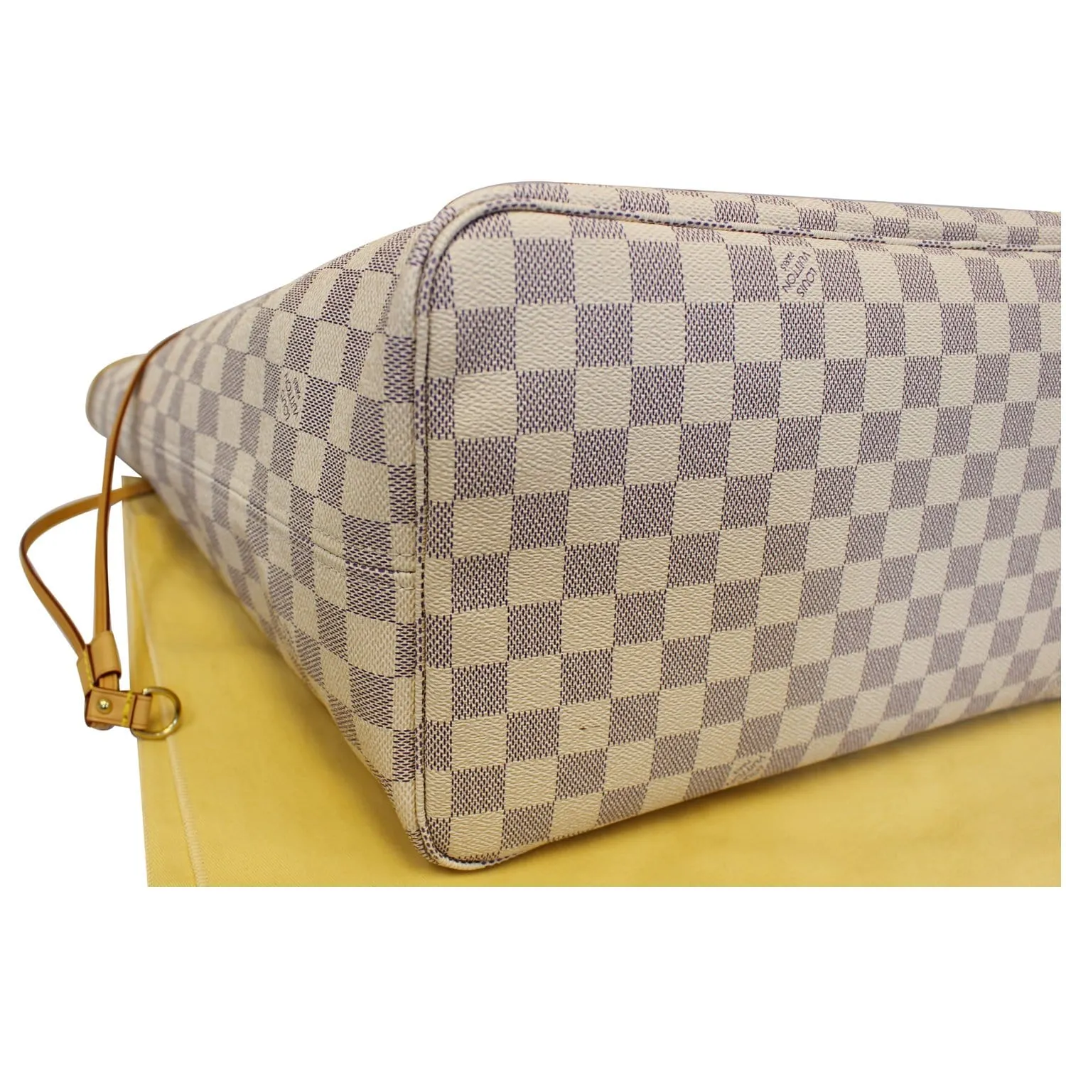 LOUIS VUITTON Neverfull GM Damier Azur Tote Shoulder Bag Rose Ballerine