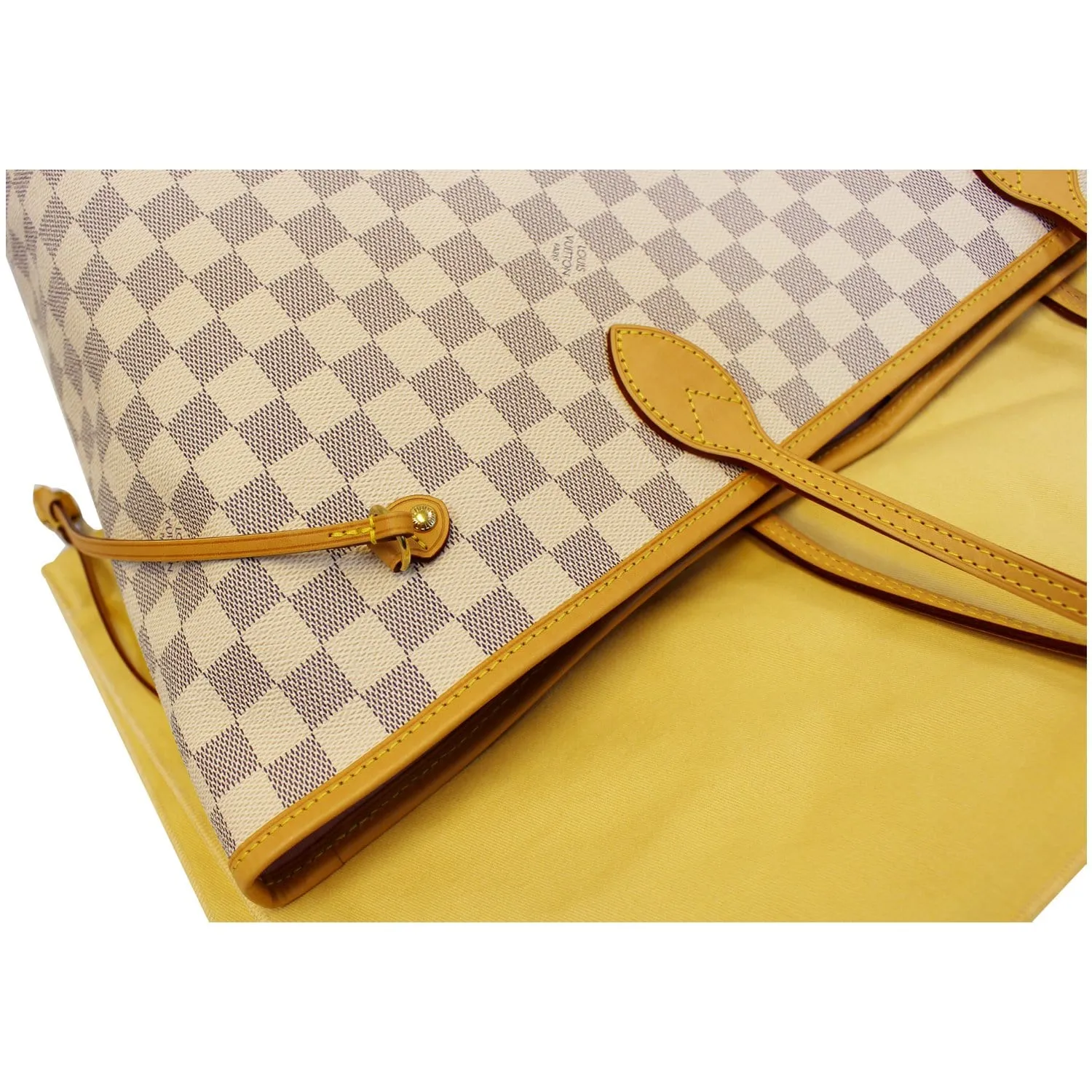 LOUIS VUITTON Neverfull GM Damier Azur Tote Shoulder Bag Rose Ballerine