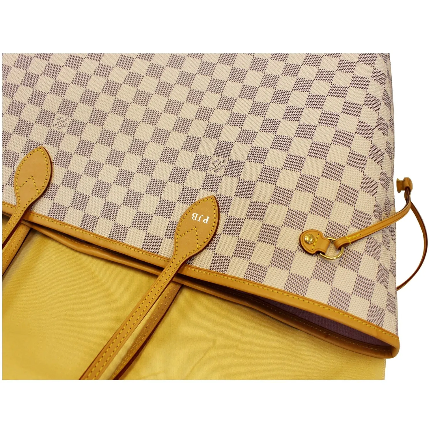 LOUIS VUITTON Neverfull GM Damier Azur Tote Shoulder Bag Rose Ballerine
