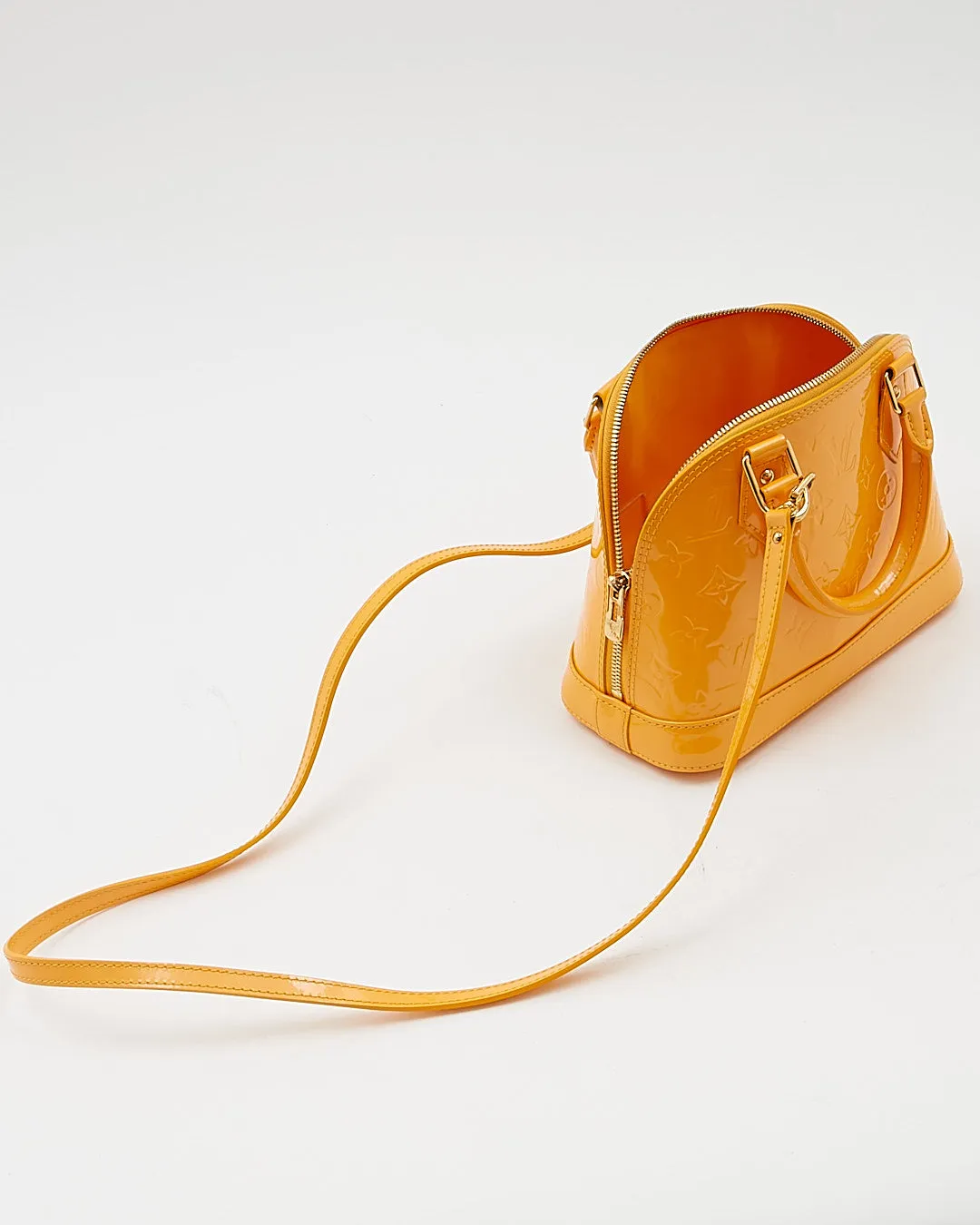 Louis Vuitton Yellow Vernis Monogram Alma BB Bag