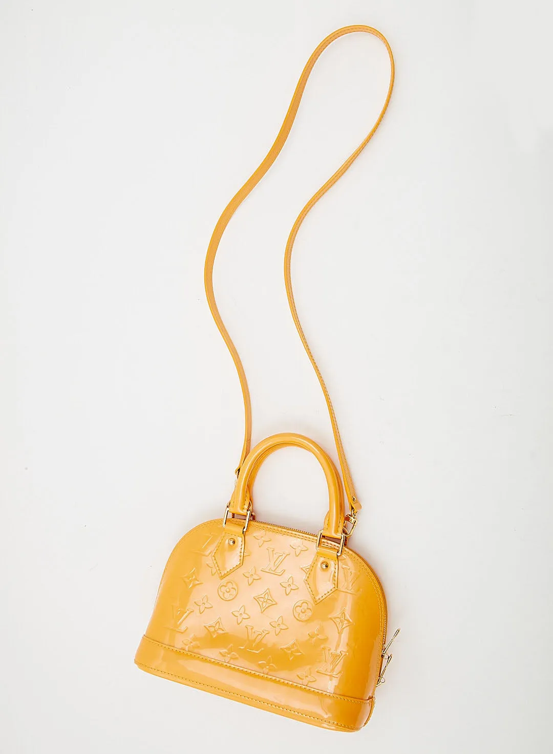 Louis Vuitton Yellow Vernis Monogram Alma BB Bag