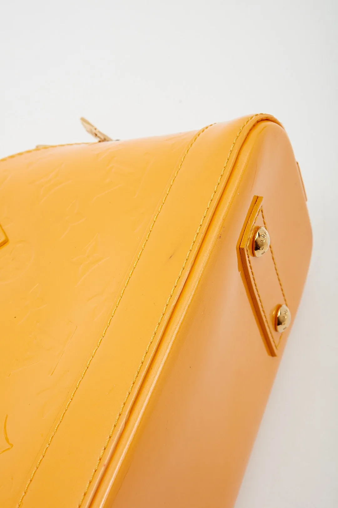 Louis Vuitton Yellow Vernis Monogram Alma BB Bag