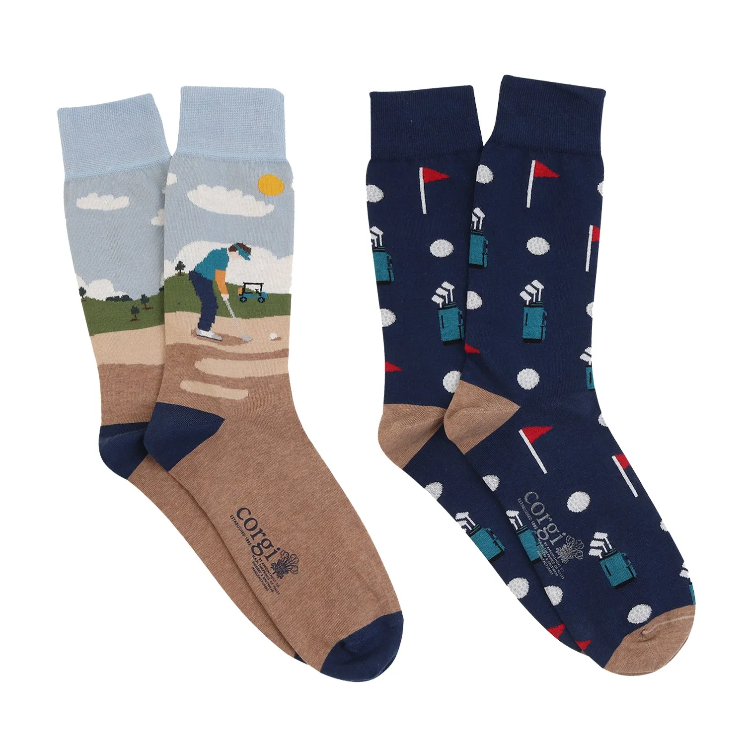 Men's 2-Pair Golf Cotton Socks