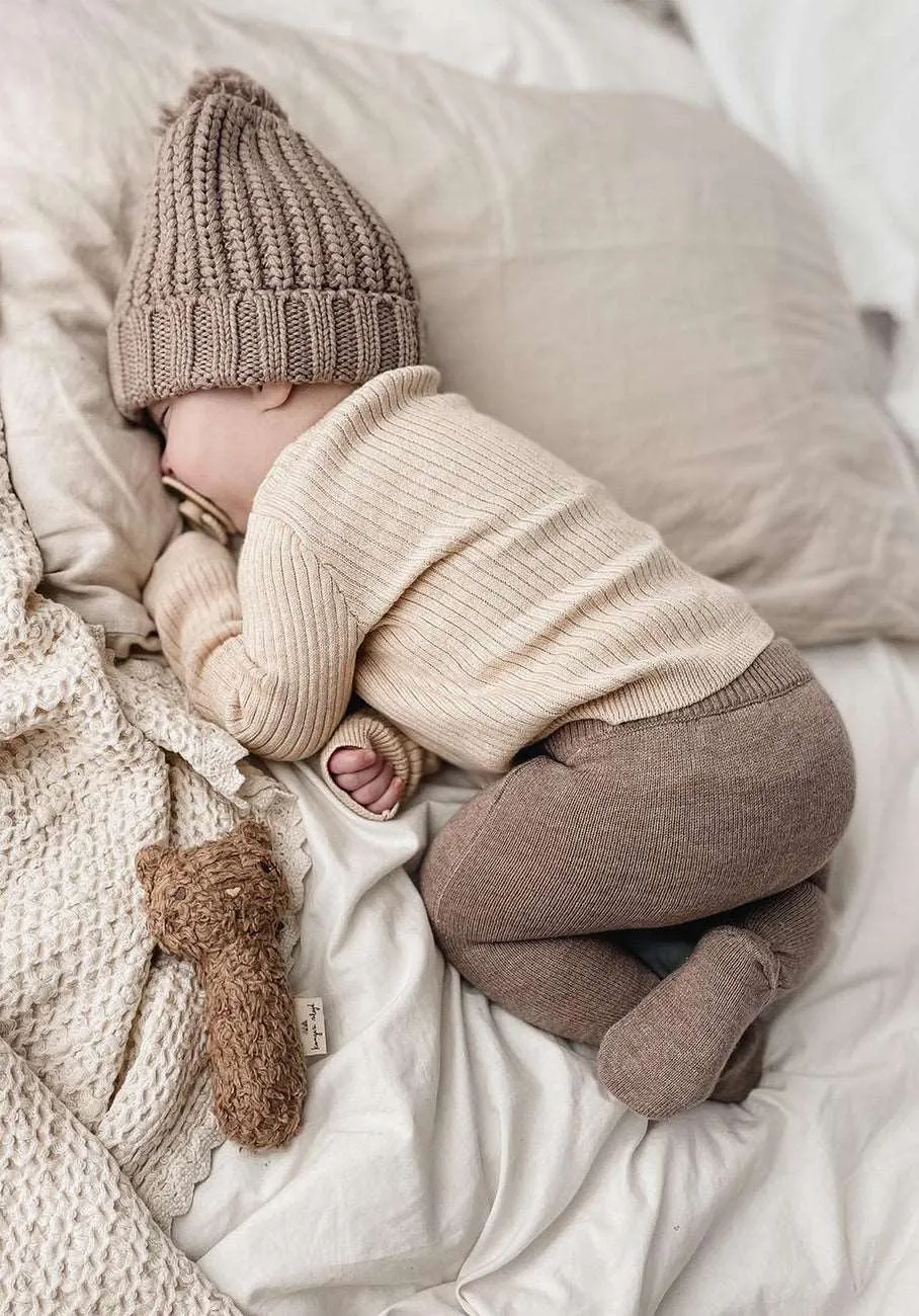 Miann & Co Baby - Knitted Footed Legging - Taupe