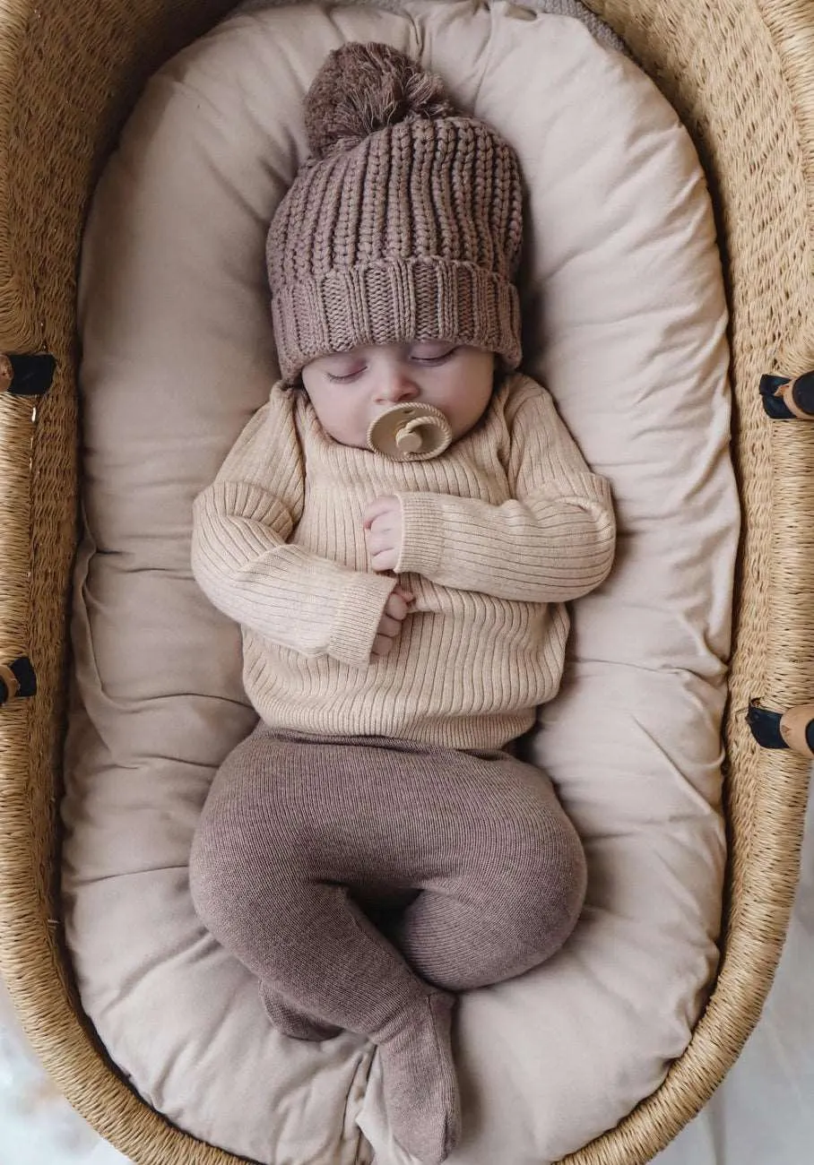 Miann & Co Baby - Knitted Footed Legging - Taupe