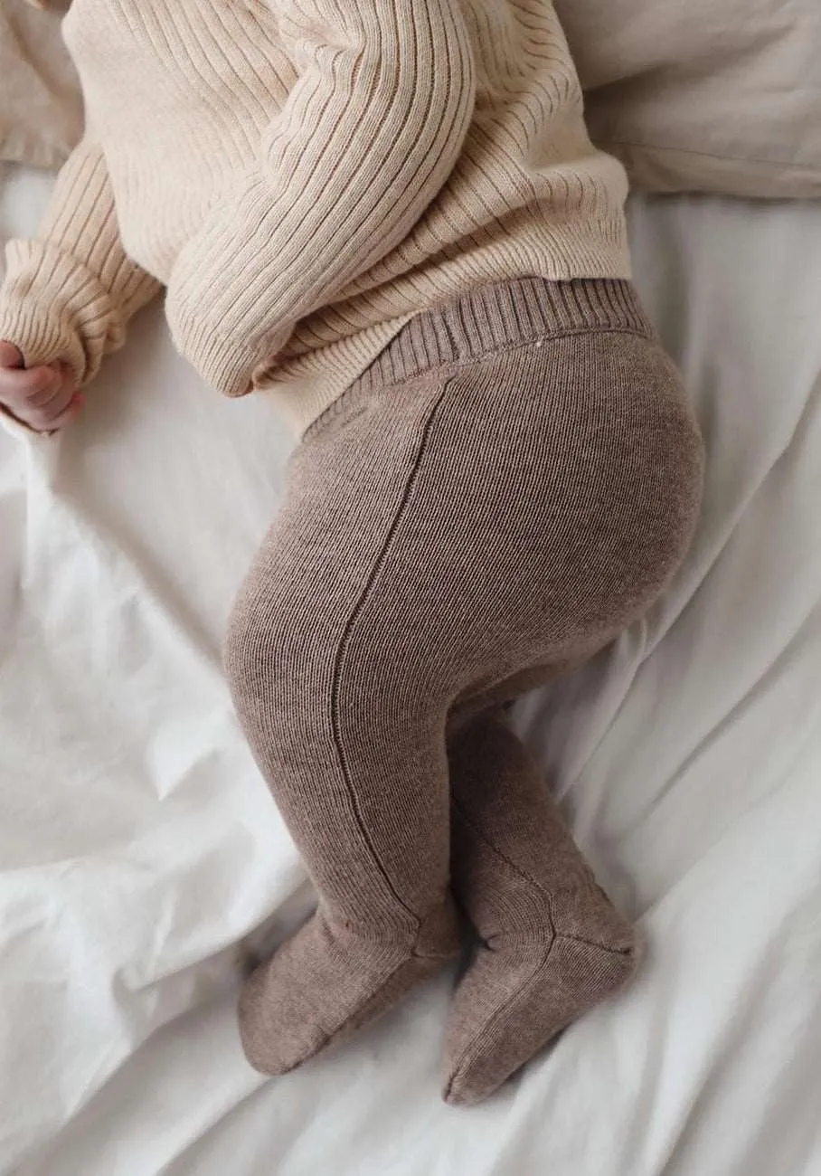 Miann & Co Baby - Knitted Footed Legging - Taupe