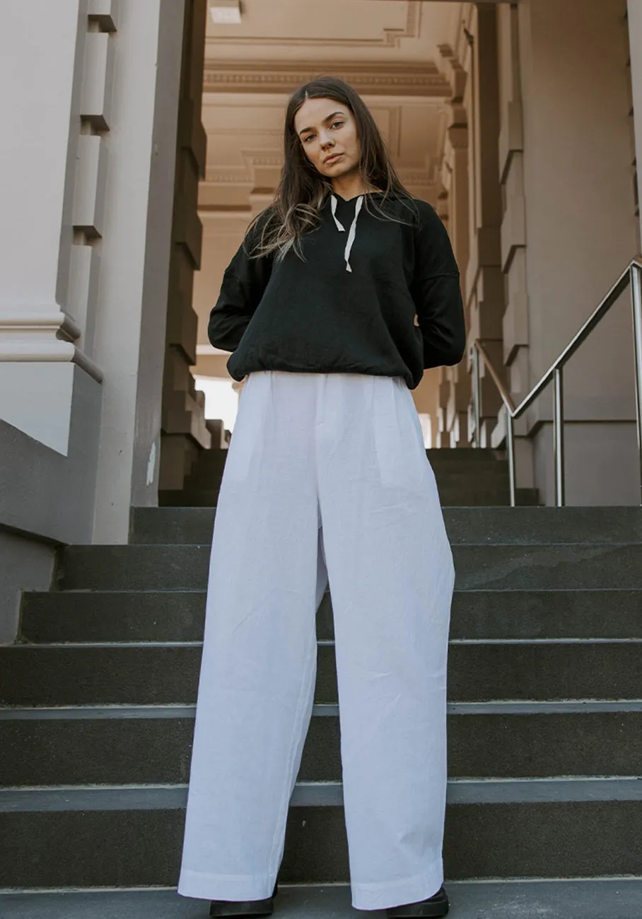 Miann & Co Womens - Rory Knitted Hoodie - Black & White