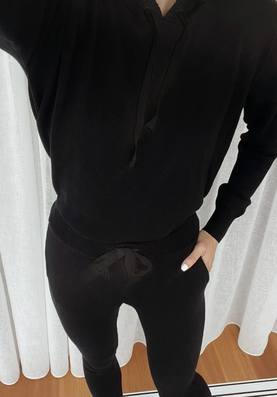 Miann & Co Womens - Rory Knitted Hoodie - Black