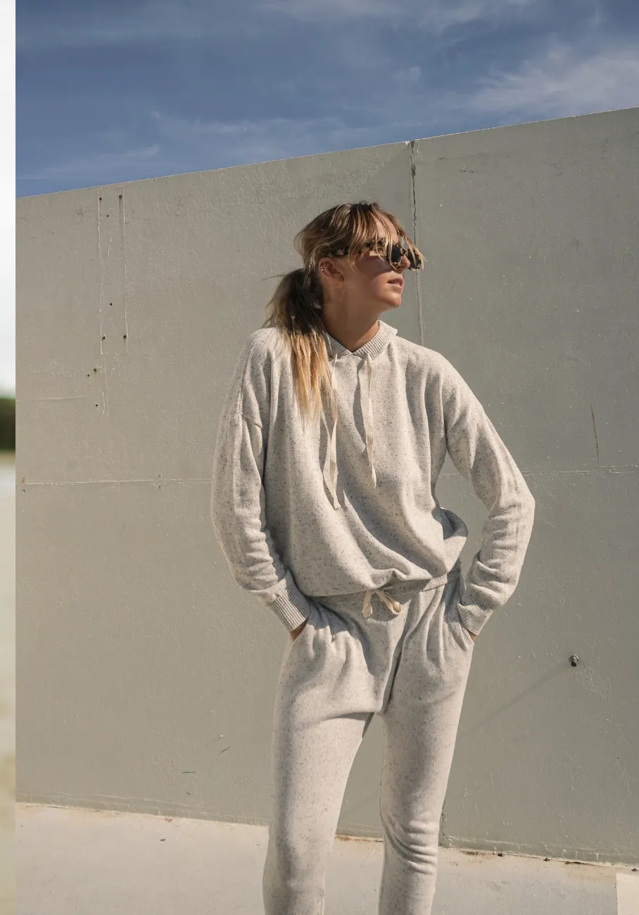 Miann & Co Womens - Rory Knitted Hoodie - Fog