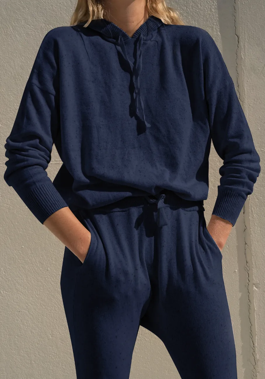 Miann & Co Womens - Rory Knitted Hoodie - Midnight