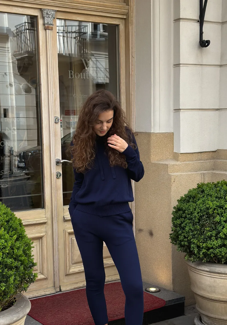Miann & Co Womens - Rory Knitted Hoodie - Midnight