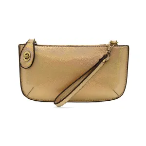 Mini Crossbody Wristlet Clutch in Gold Holographic
