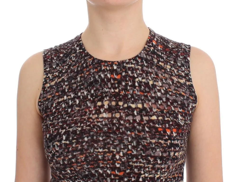 Multicolor knitted wool tank top