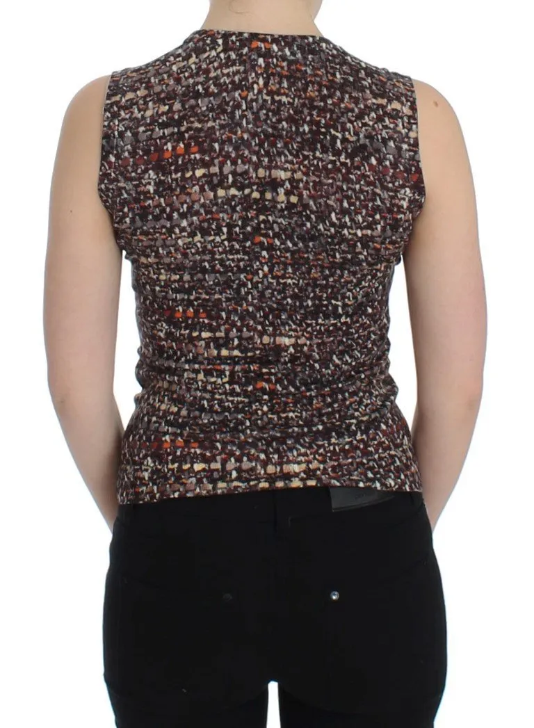 Multicolor knitted wool tank top
