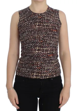 Multicolor knitted wool tank top