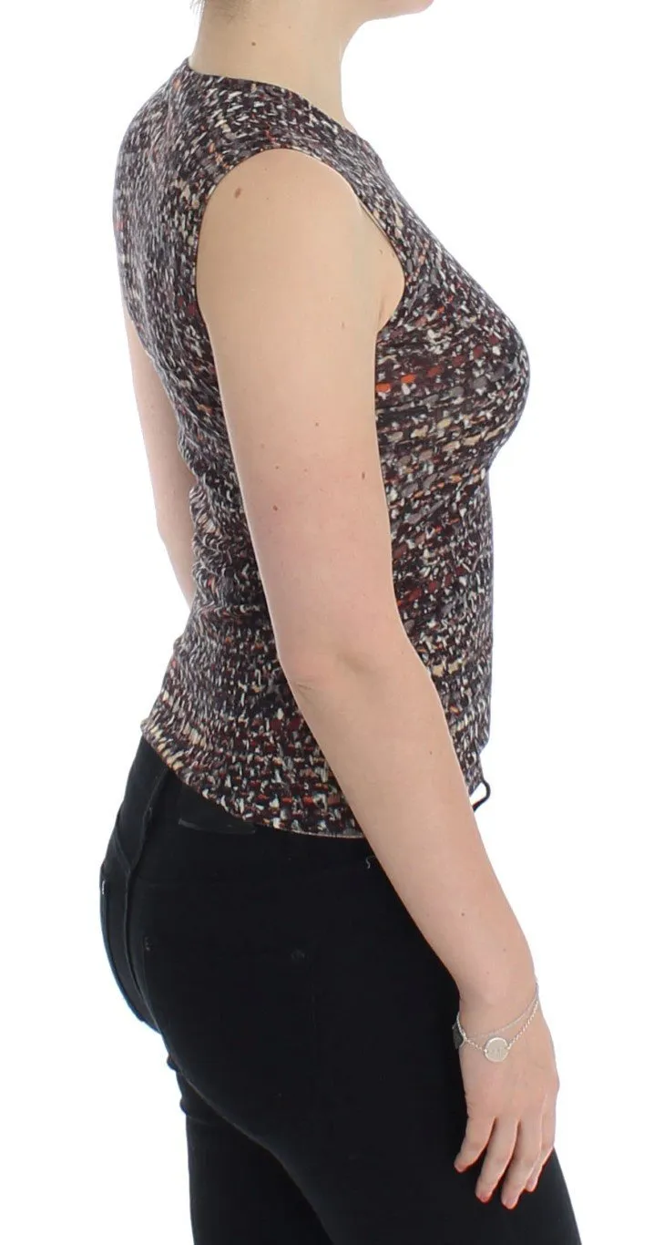 Multicolor knitted wool tank top