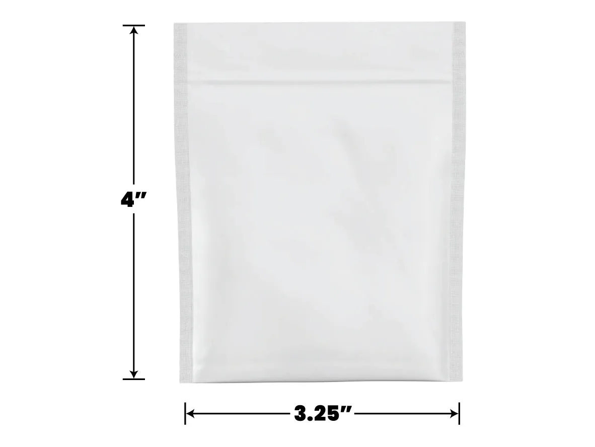 Mylar Bag Opaque White 1 Gram (100 to 50,000 Count)