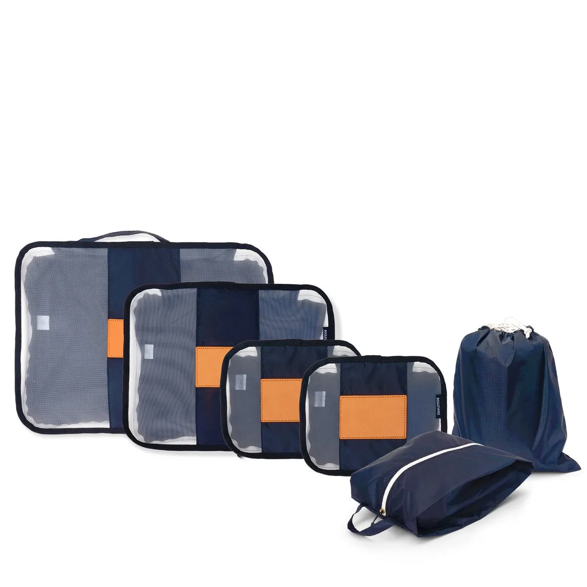 Navy Mesh Packing Cubes - Set of 6
