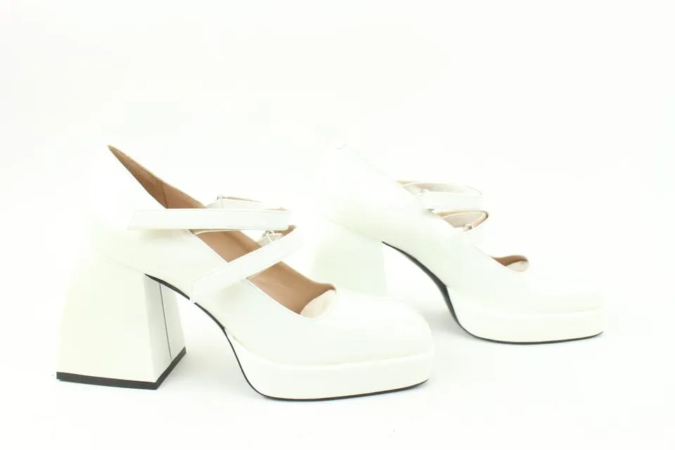 Nodaleto Size 37 Ceramic Patent Leather Bulla Babies Platform 50n322s