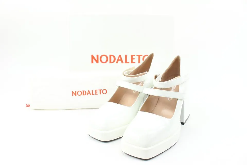 Nodaleto Size 37 Ceramic Patent Leather Bulla Babies Platform 50n322s