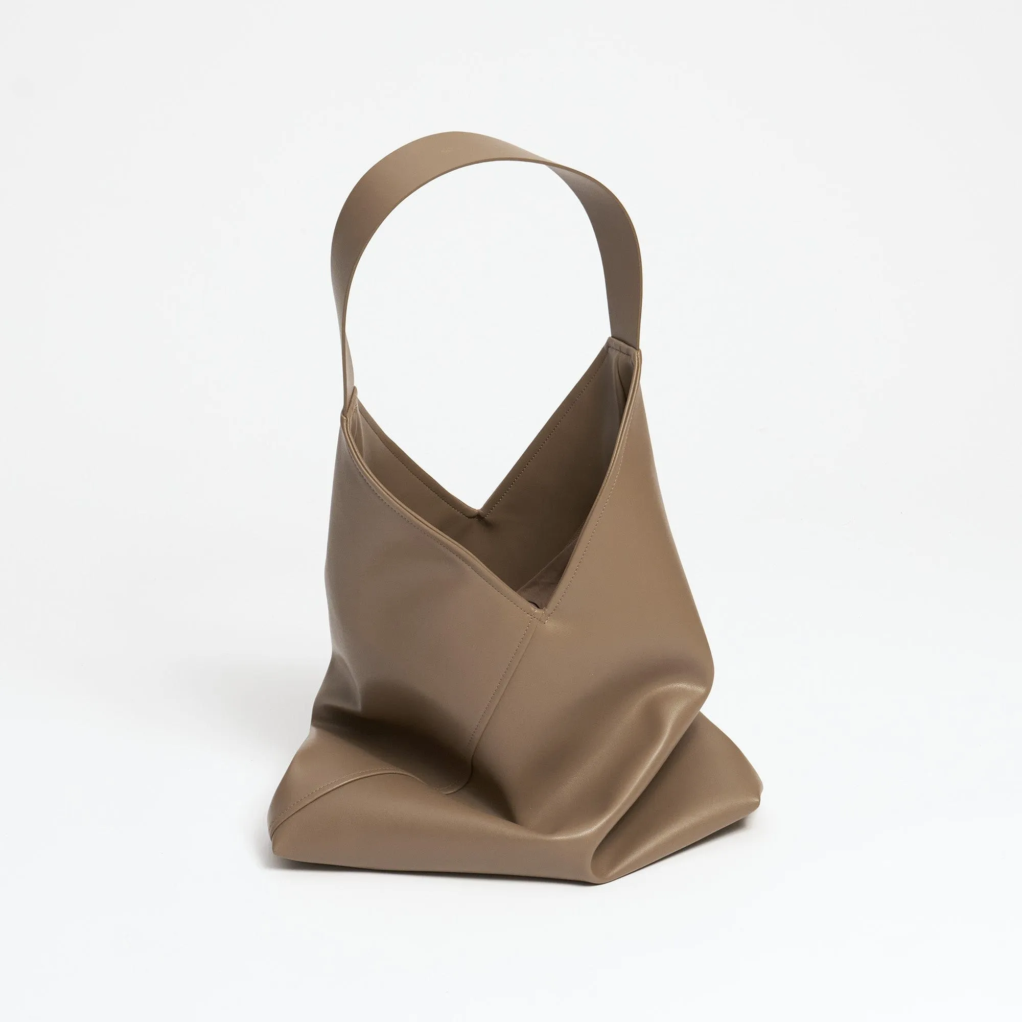 Oleatex Vegan Olive Leather Origami Bag | Mocha Brown